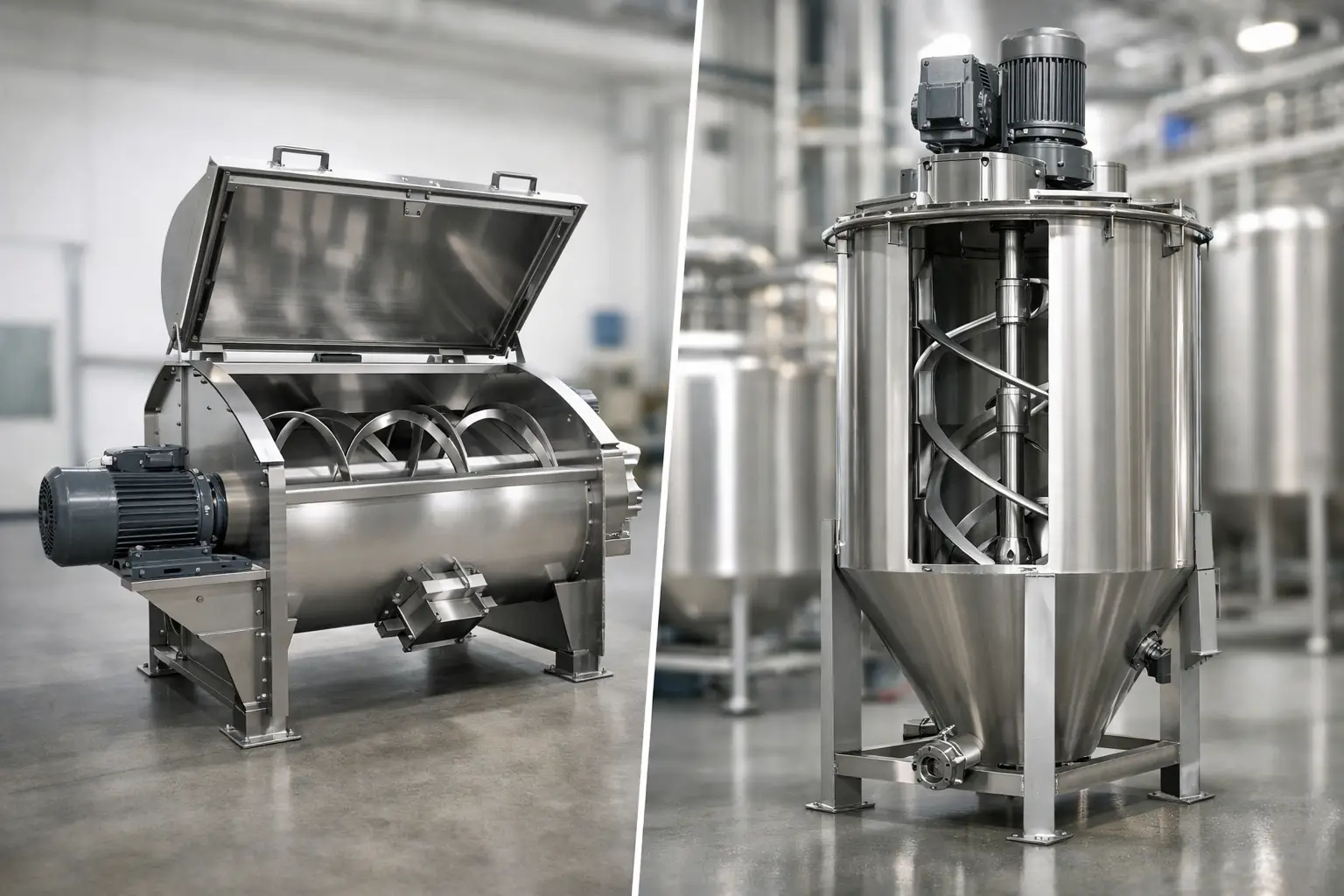 Horizontal vs Vertical Ribbon Mixer